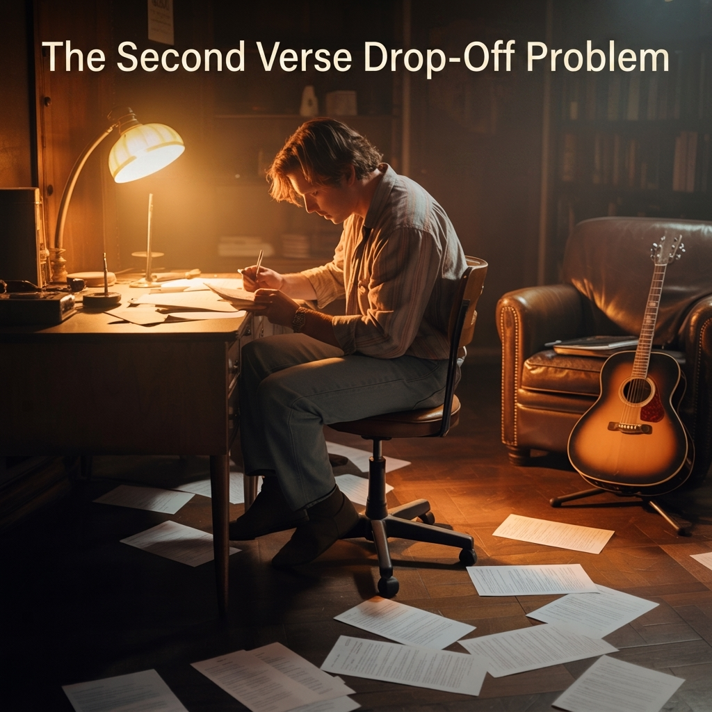 A country music song writer struggles to get the Second Verse of a song.