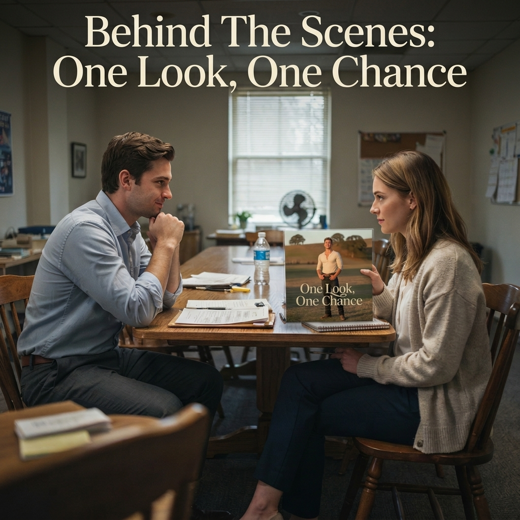 Two co workers in a shot for a song called One Look, One Chance by Nashville Lyrics